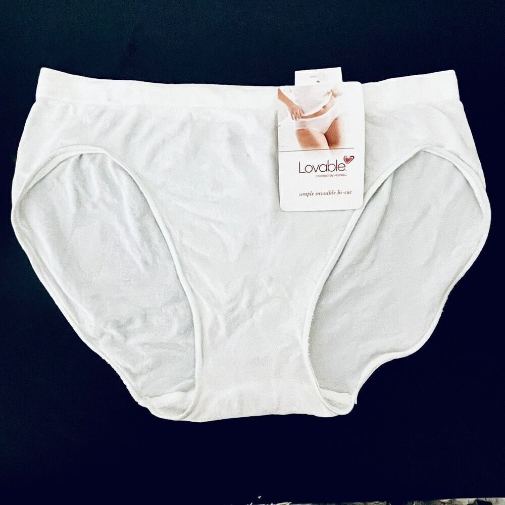 NWT Lovable White 9/XXL Super Soft Stretch Seamless Hi-Cut Hipster Bikini Pantie